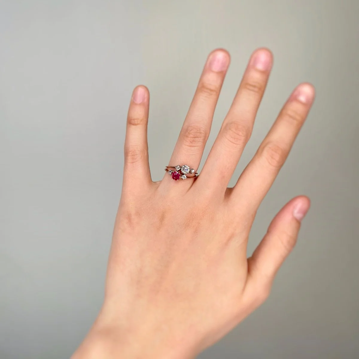 Bague - Or, Platine, Rubis, diamants - Image 5