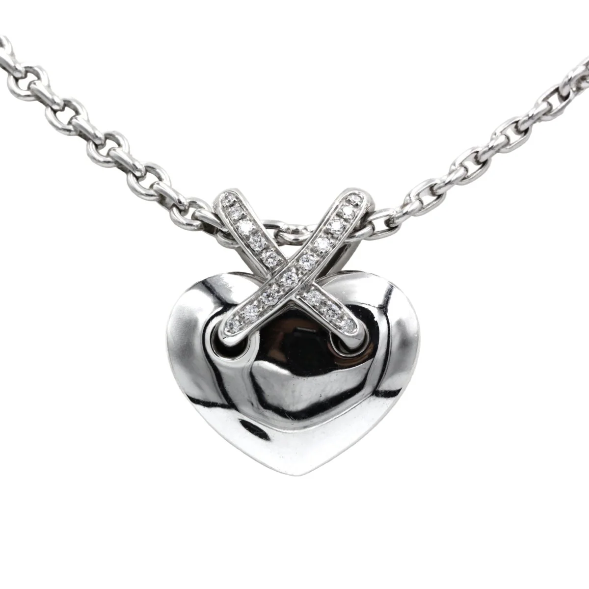 Collier Ras de Cou CHAUMET "Coeur Lien" en or blanc et diamants - Image 4