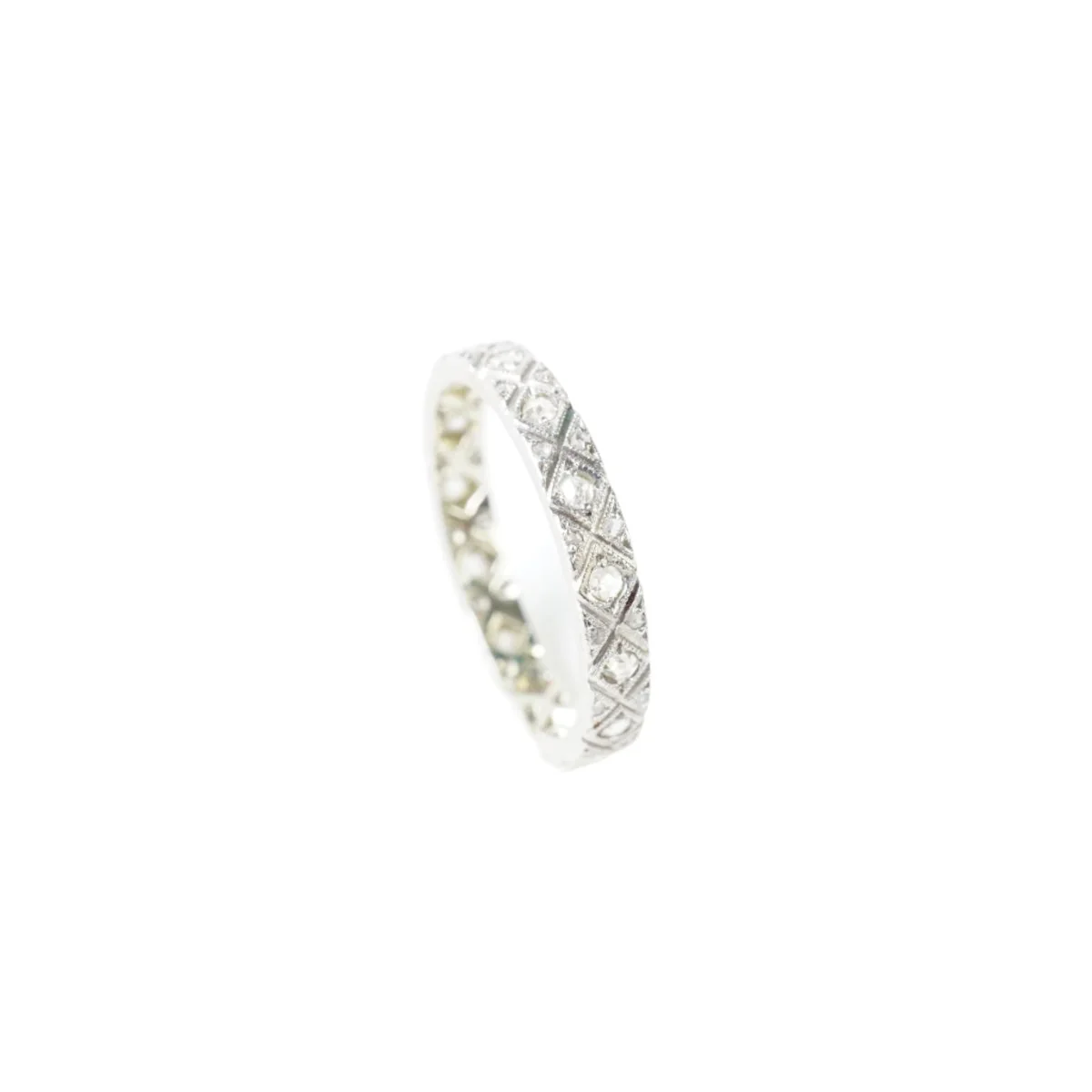 Bague Alliance en or blanc diamants sur platine
