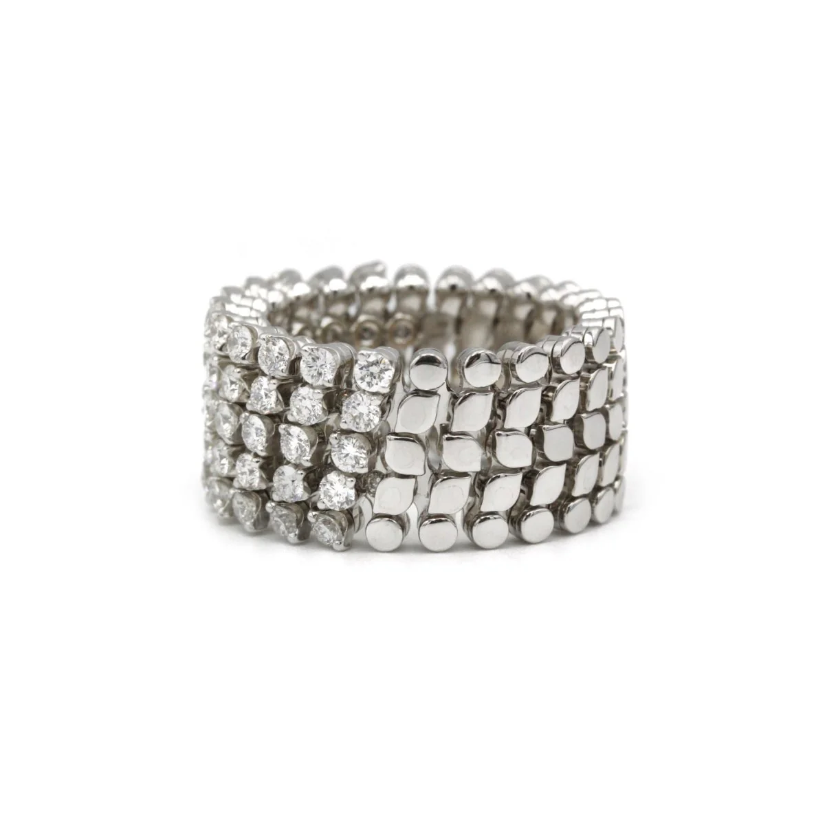 Bague transformation bracelet en or blanc et diamant - Image 3