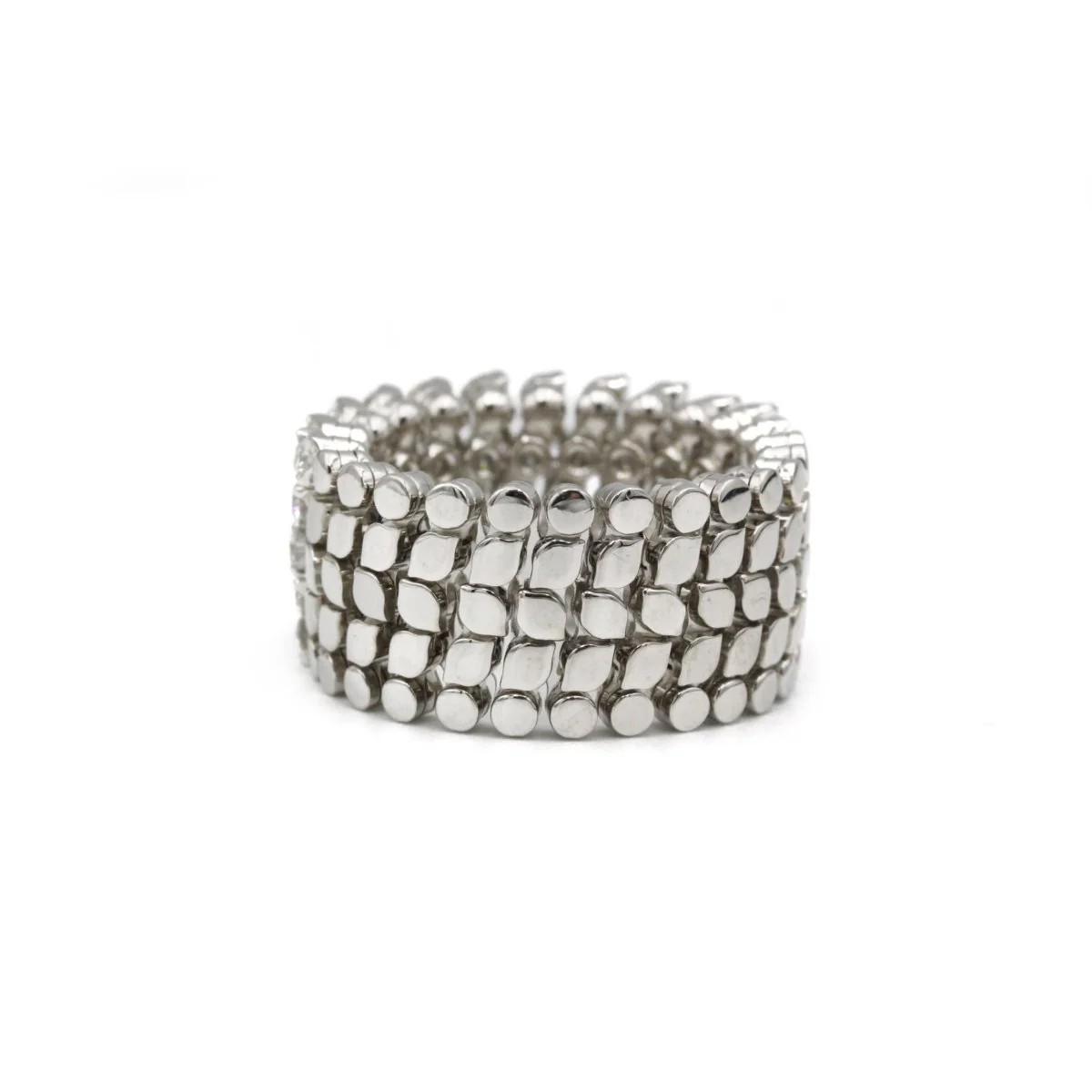Bague transformation bracelet en or blanc et diamant - Image 4