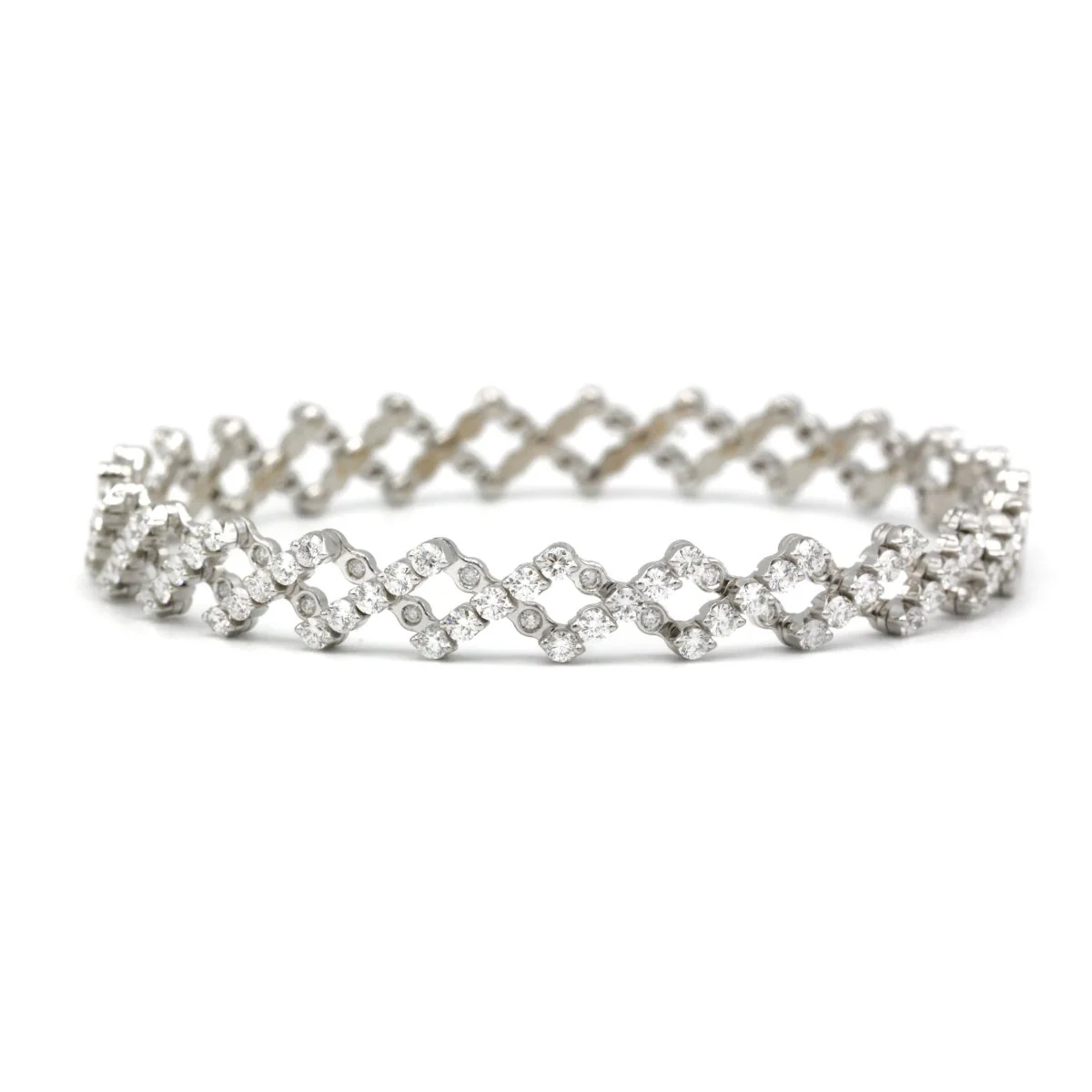 Bague transformation bracelet en or blanc et diamant - Image 5