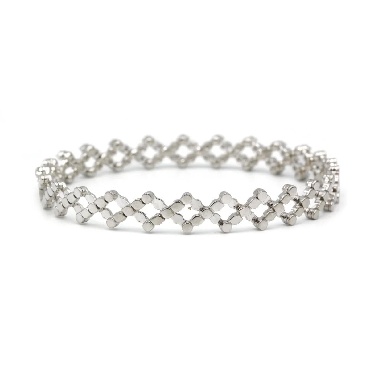 Bague transformation bracelet en or blanc et diamant - Image 6
