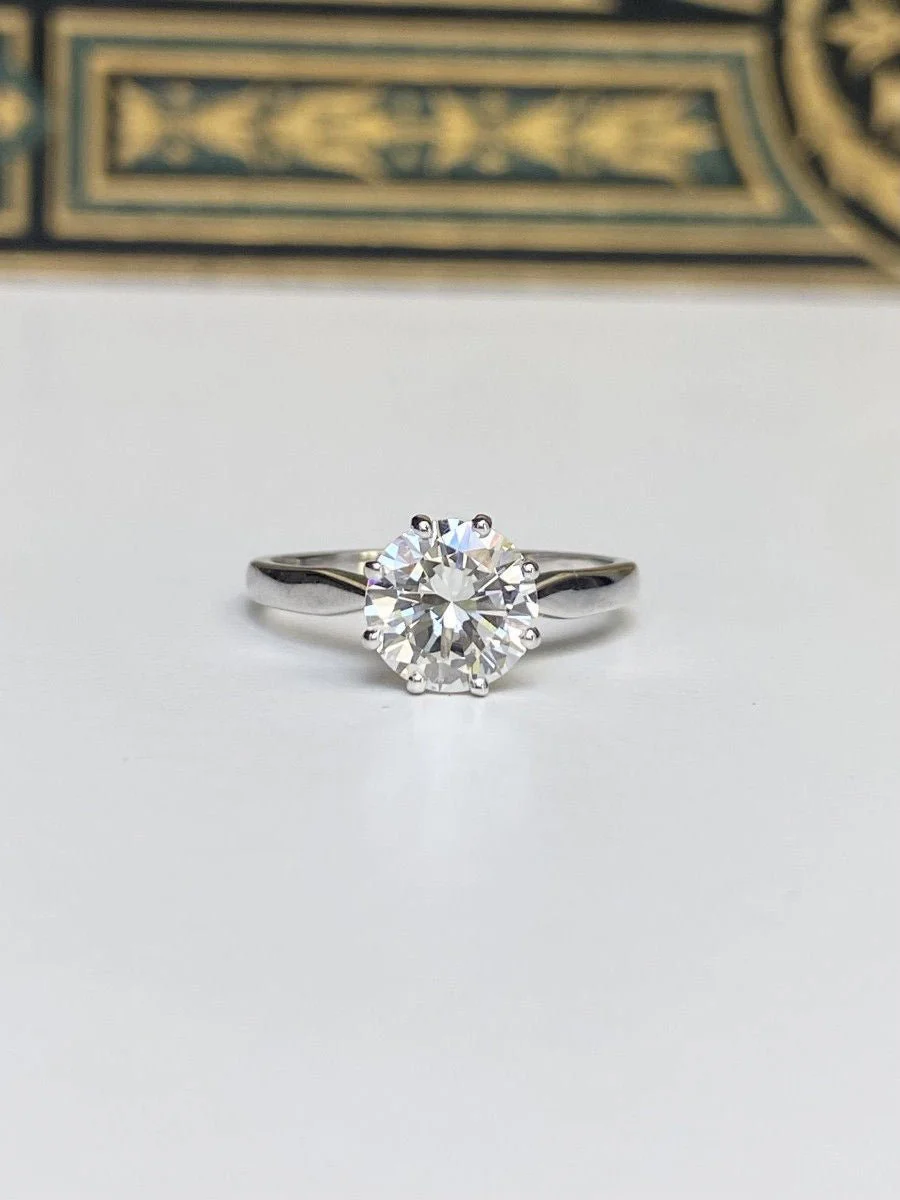 Bague solitaire en or blanc 18k et diamant - Image 3