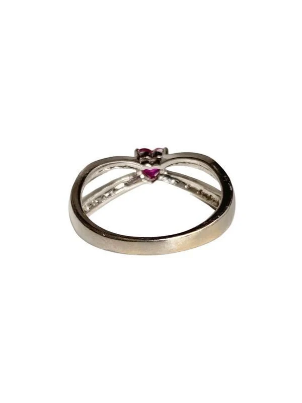 Bague, en or gris 18k, rubis et diamants - Image 4