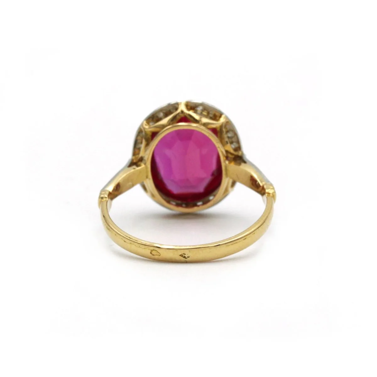 Bague RUBIS Synthétique en or jaune et blanc - Image 3