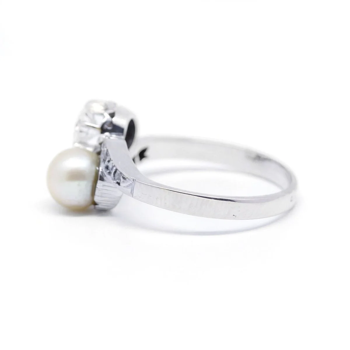 Bague - Or, Perle Et Diamants - Image 2
