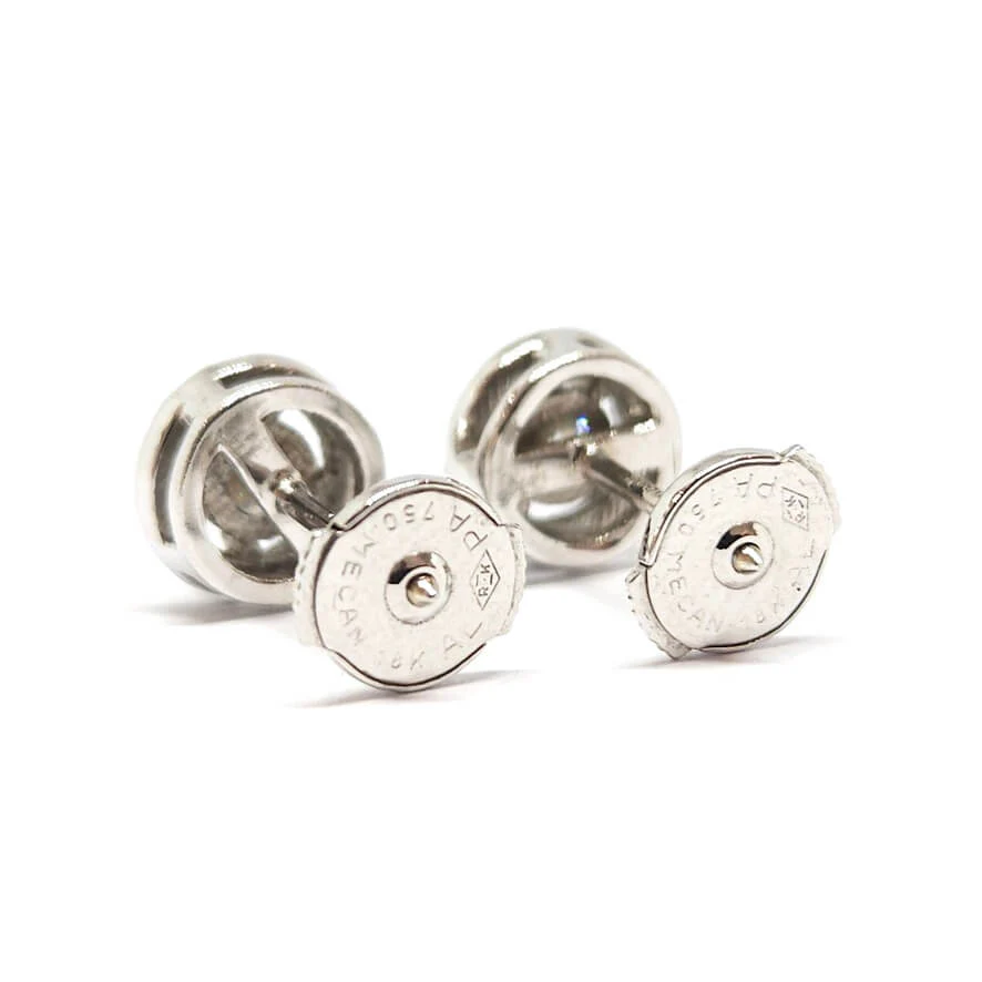 Boucles d’oreilles diamants or blanc 18 carats - Image 4