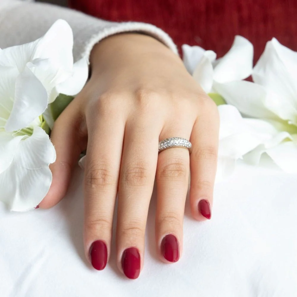Bague Jonc en or blanc et diamant - Image 2