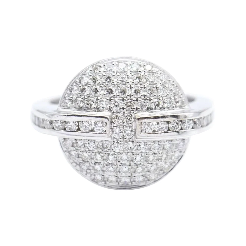 Bague Pavée POKER en or blanc et diamants