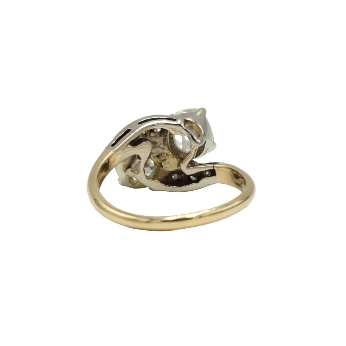 Bague Toi & Moi en or jaune et diamants - Image 4
