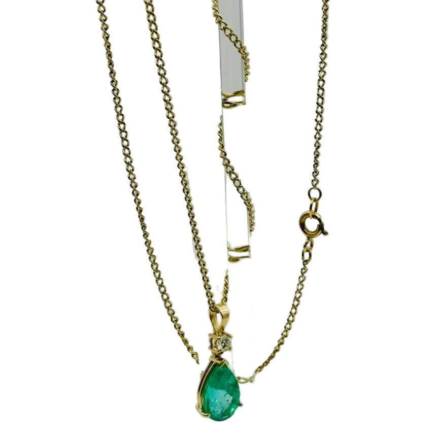 Pendentif COLGANTE en or jaune, émeraude et diamant