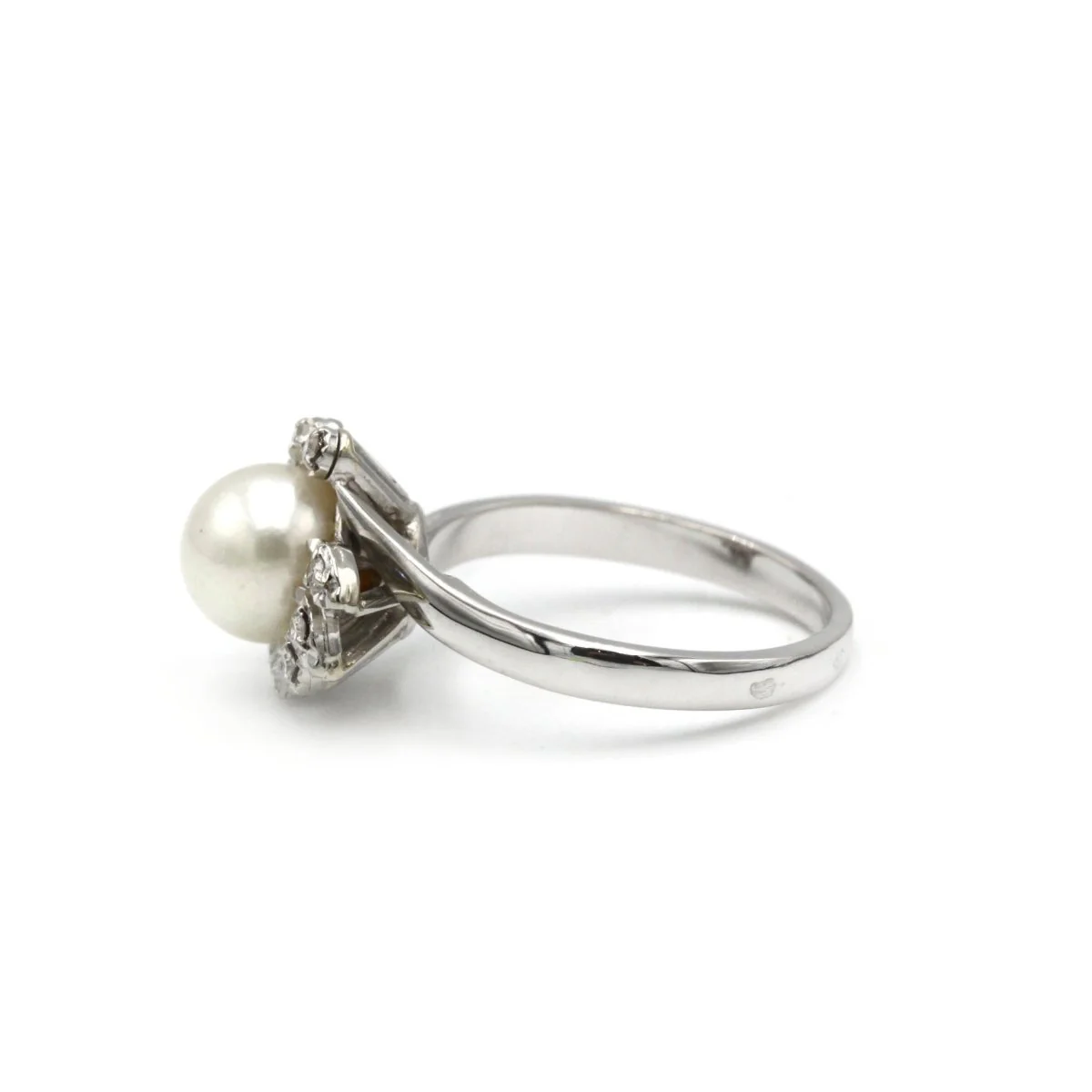 Bague - Or, Perle et Diamants - Image 2