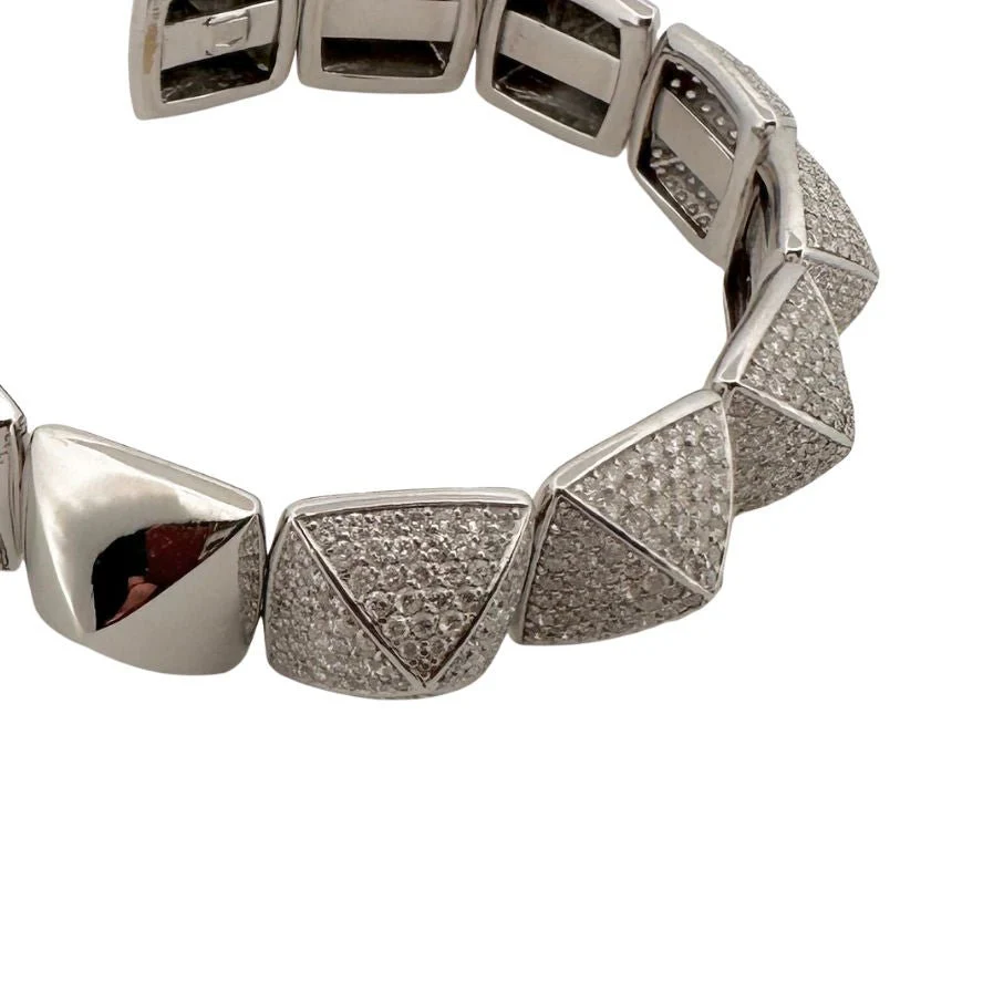 Bracelet en or blanc et diamants - Image 4
