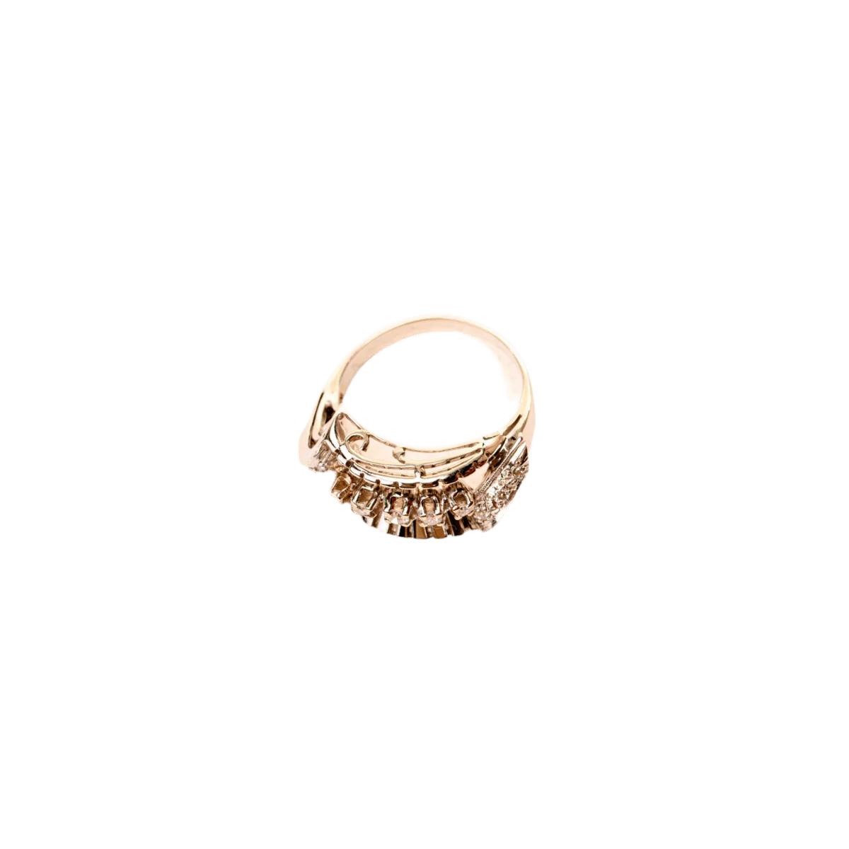 Bague Jonc en or blanc, platine et diamants - Image 4
