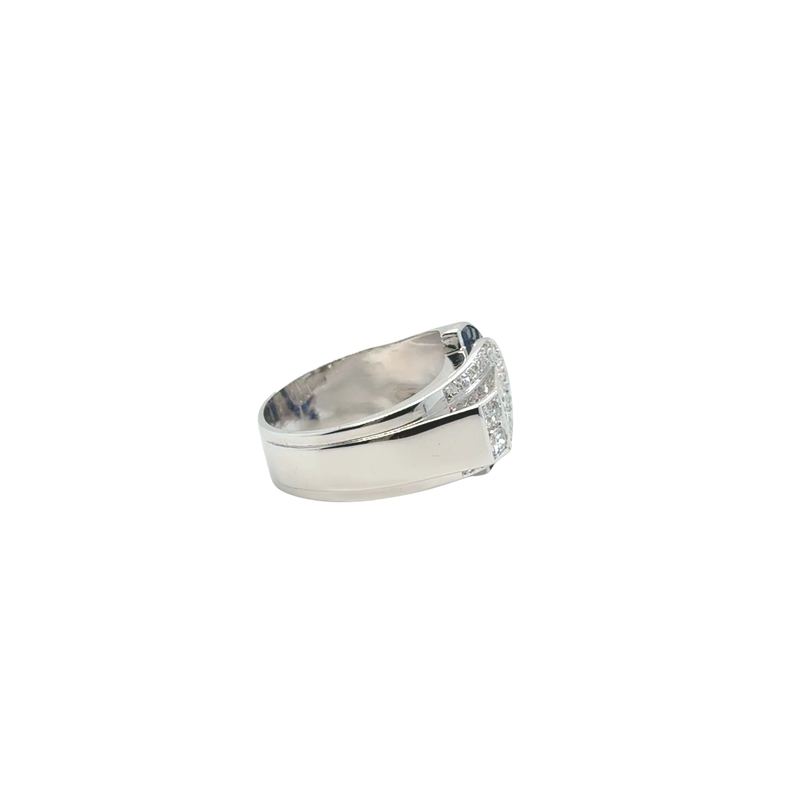 Art Déco - Bague platine - Diamants et Saphirs - Image 6