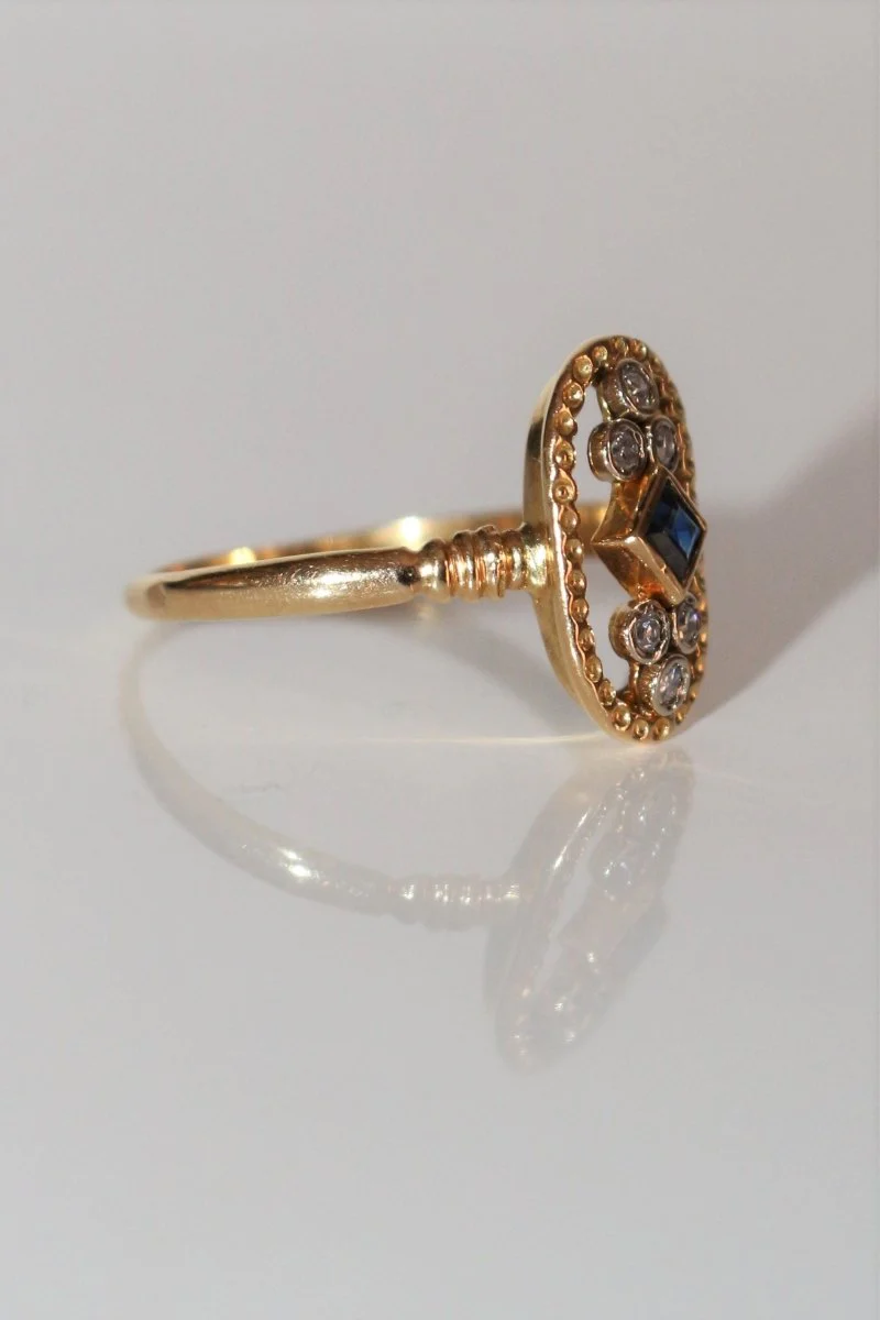 Bague Ovale Ajouré Saphir - Image 3