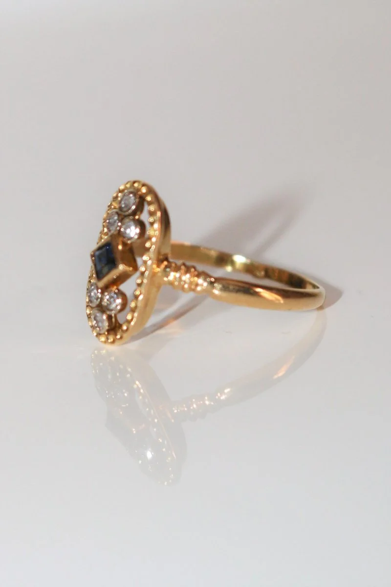 Bague Ovale Ajouré Saphir - Image 5