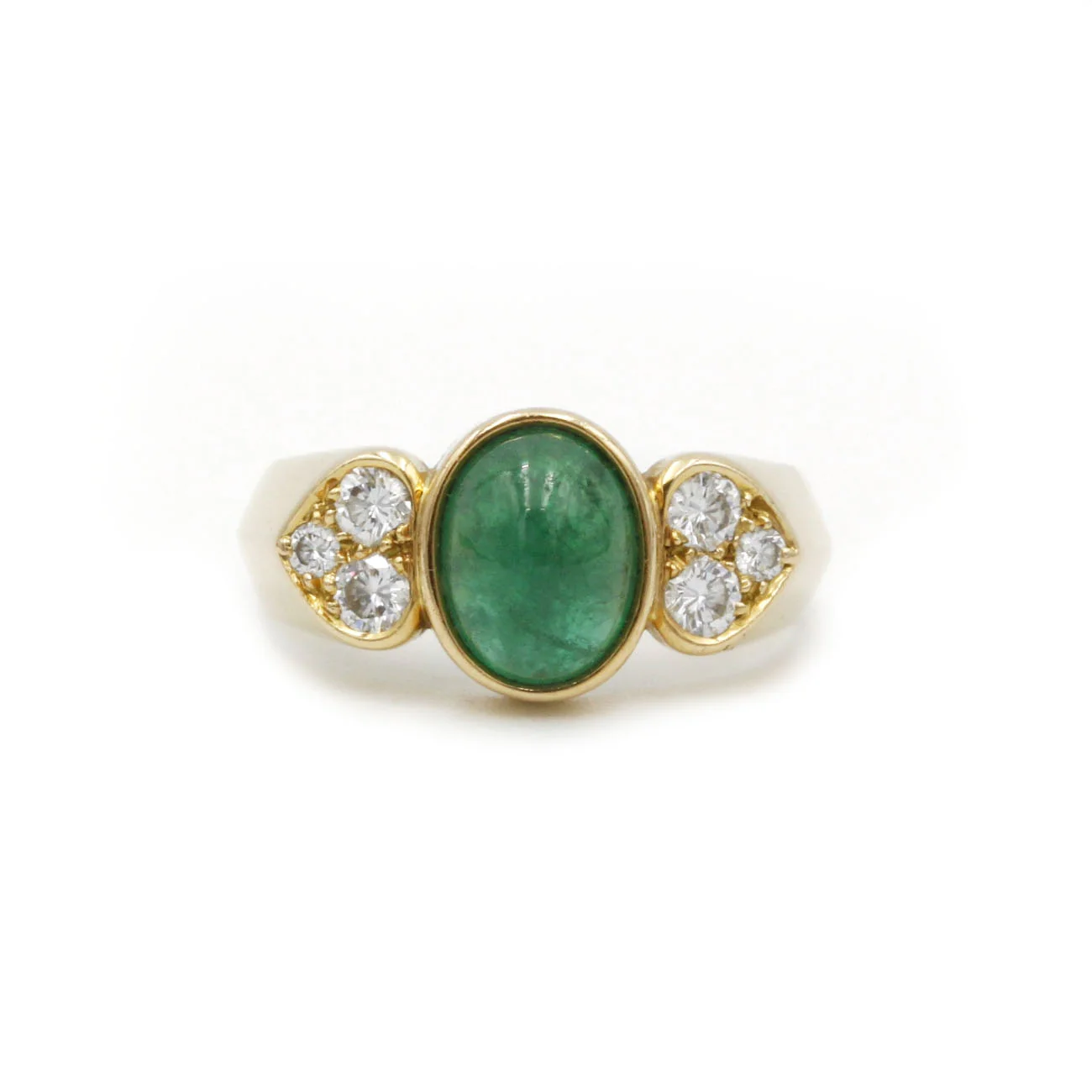 Bague - Or, émeraude & diamants