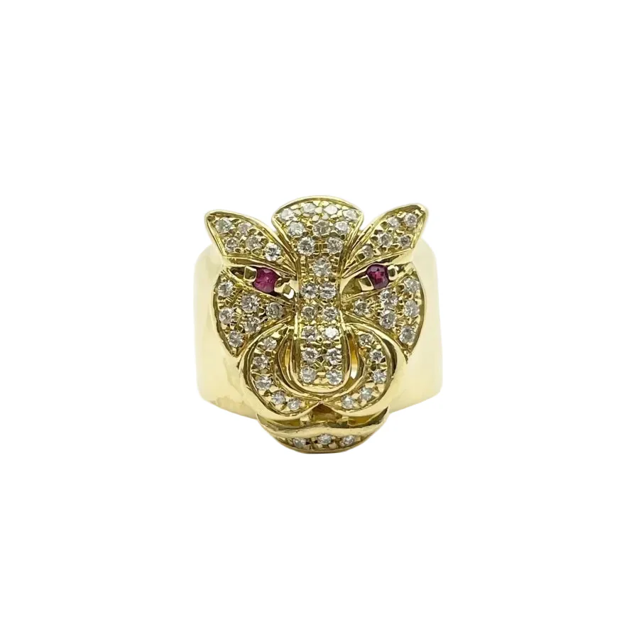 Anello oro 18KT con rubini naturali e diamanti naturali ct 0.70 VVS G