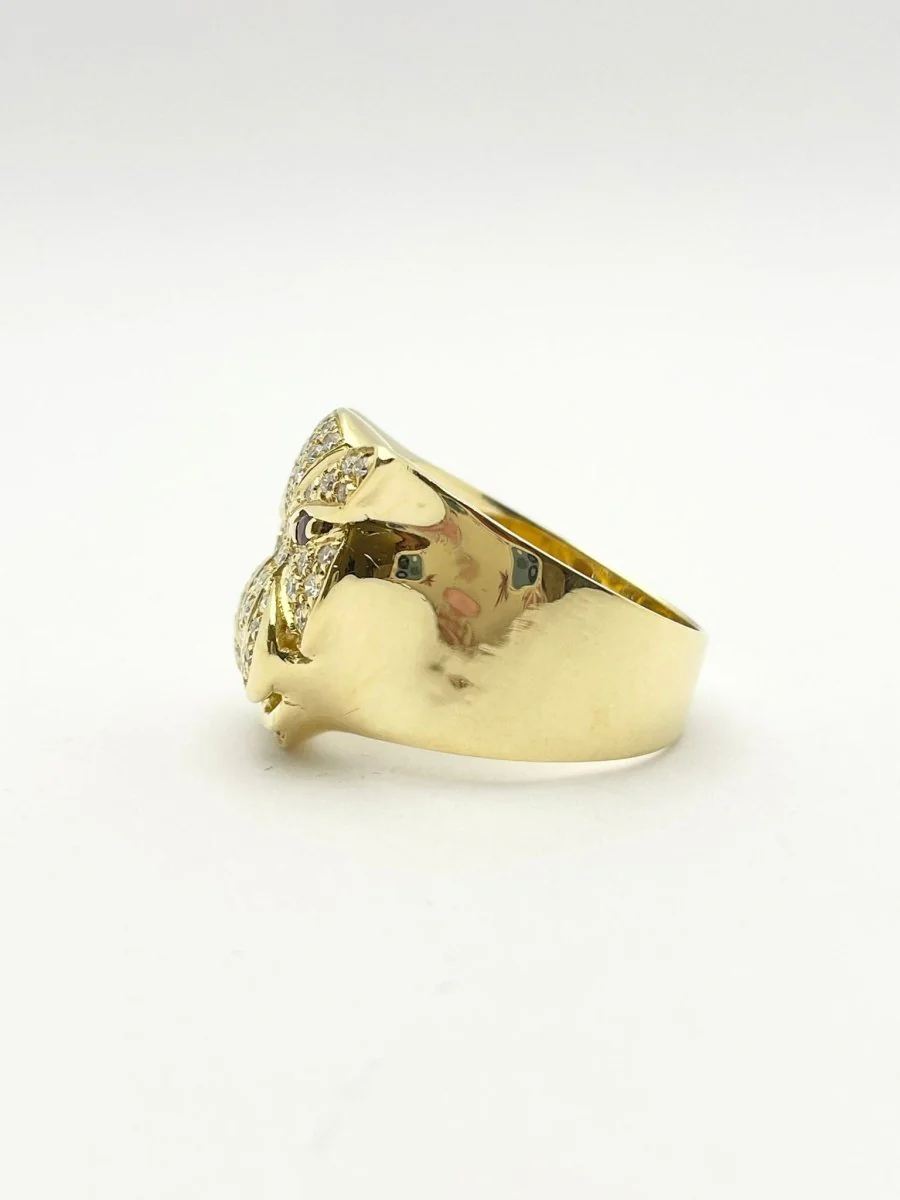 Anello oro 18KT con rubini naturali e diamanti naturali ct 0.70 VVS G - Image 3