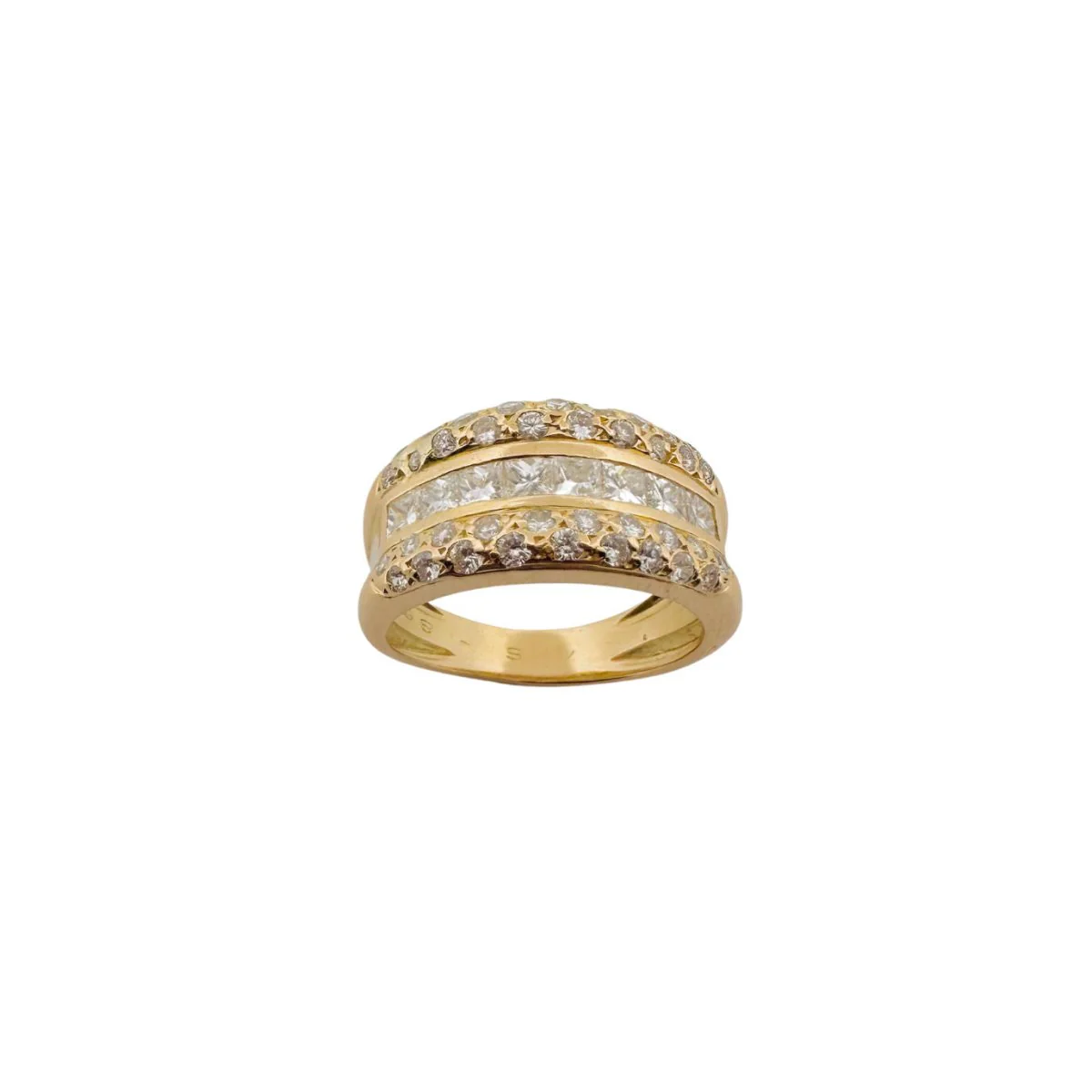 Bague Bandeau en or jaune et diamants - Image 2