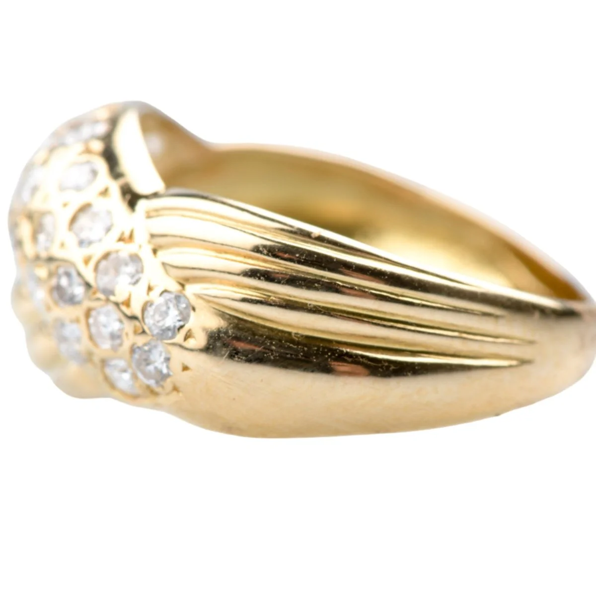Bague Dôme en or jaune et diamants - Image 2