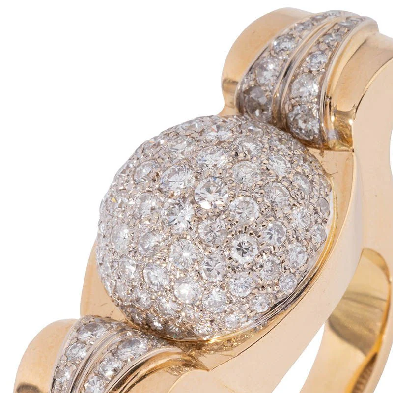 Bague Dôme en or jaune et diamants - Image 4