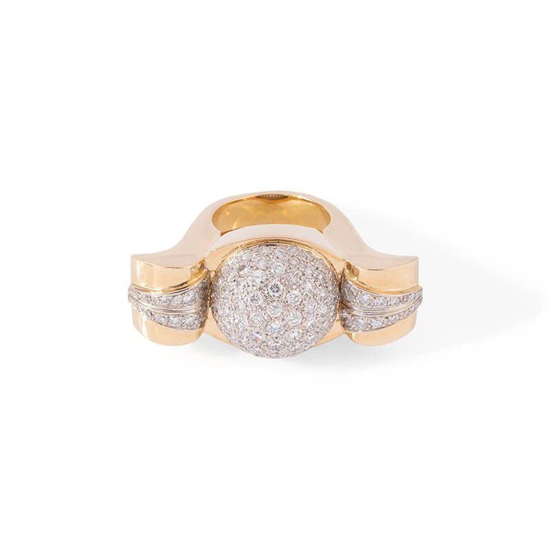 Bague Dôme en or jaune et diamants - Image 7
