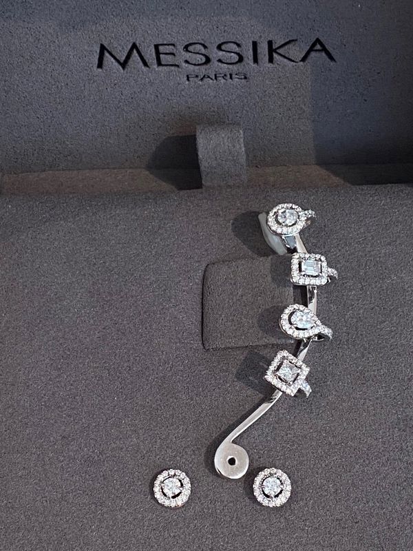 Boucles d'oreilles MESSIKA My Twin Multiformes en or blanc 18k et diamants - Image 2