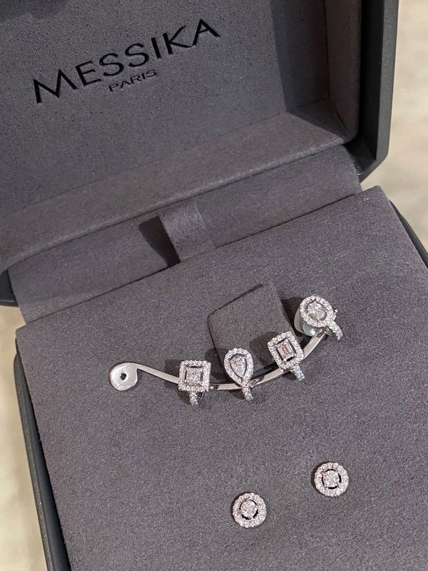 Boucles d'oreilles MESSIKA My Twin Multiformes en or blanc 18k et diamants - Image 4