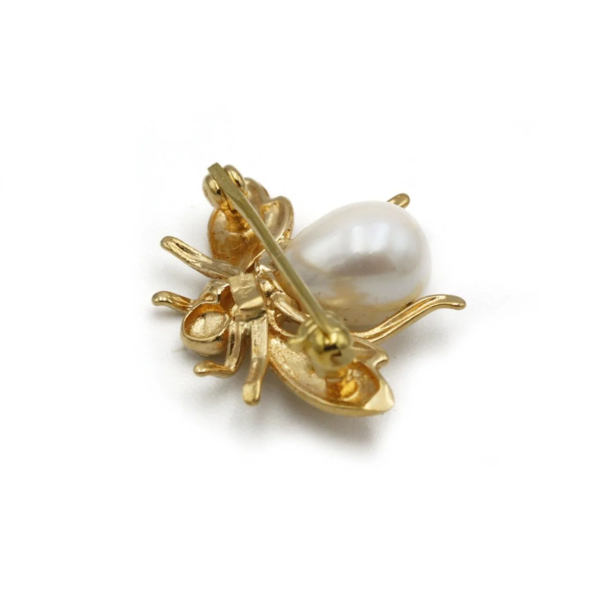 Broche Abeille - Or & perle - Image 3