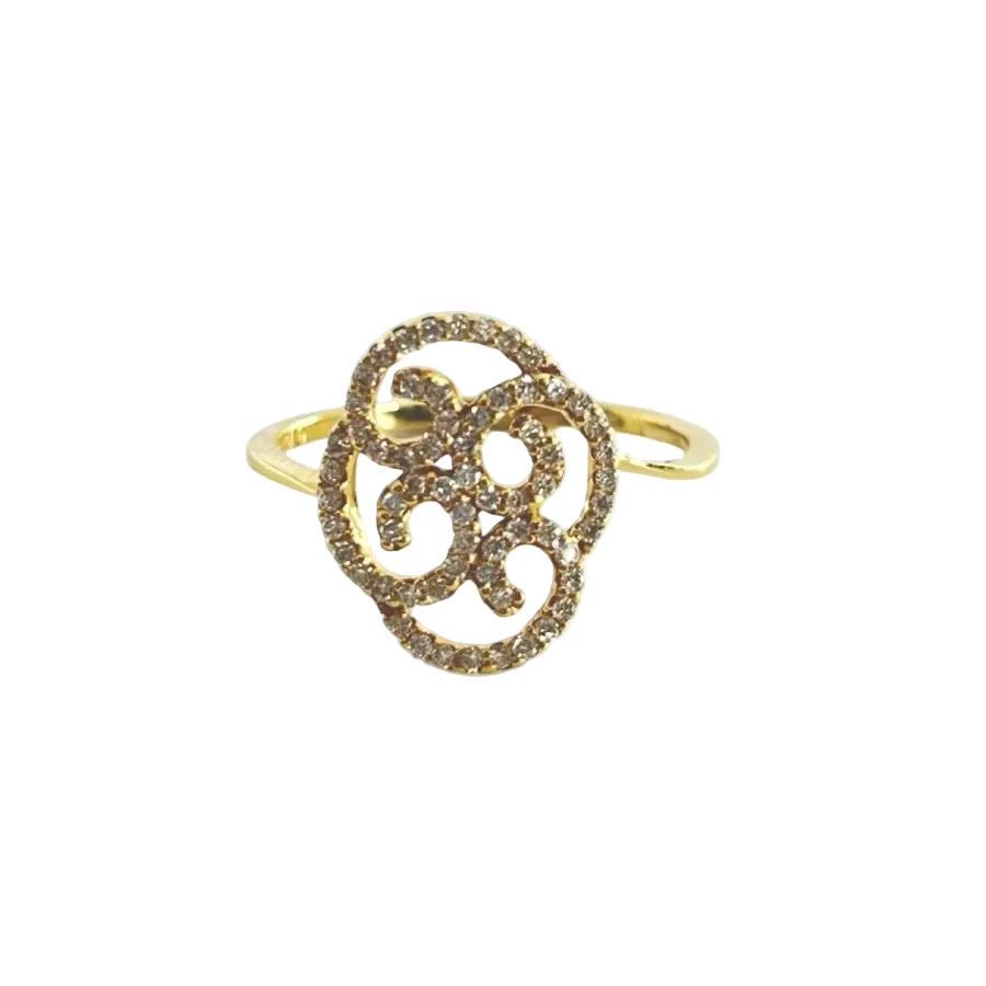 Bague en or jaune et diamants