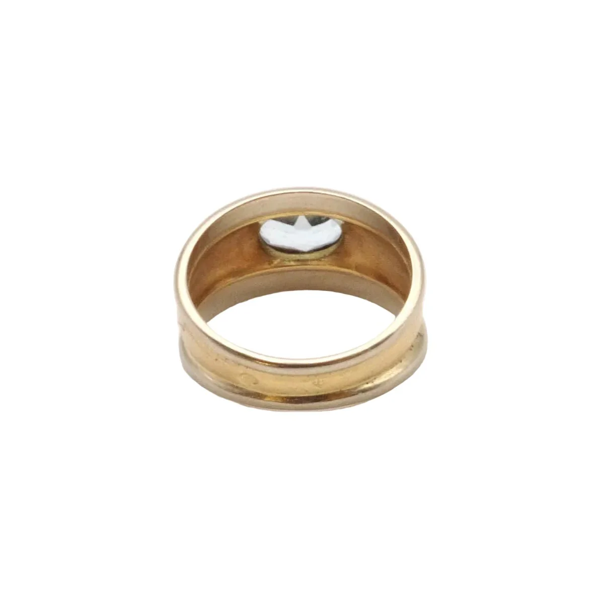Bague Bandeau en or jaune, or blanc et topaze - Image 3