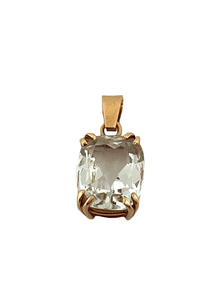 Pendentif en or jaune et aigue-marine