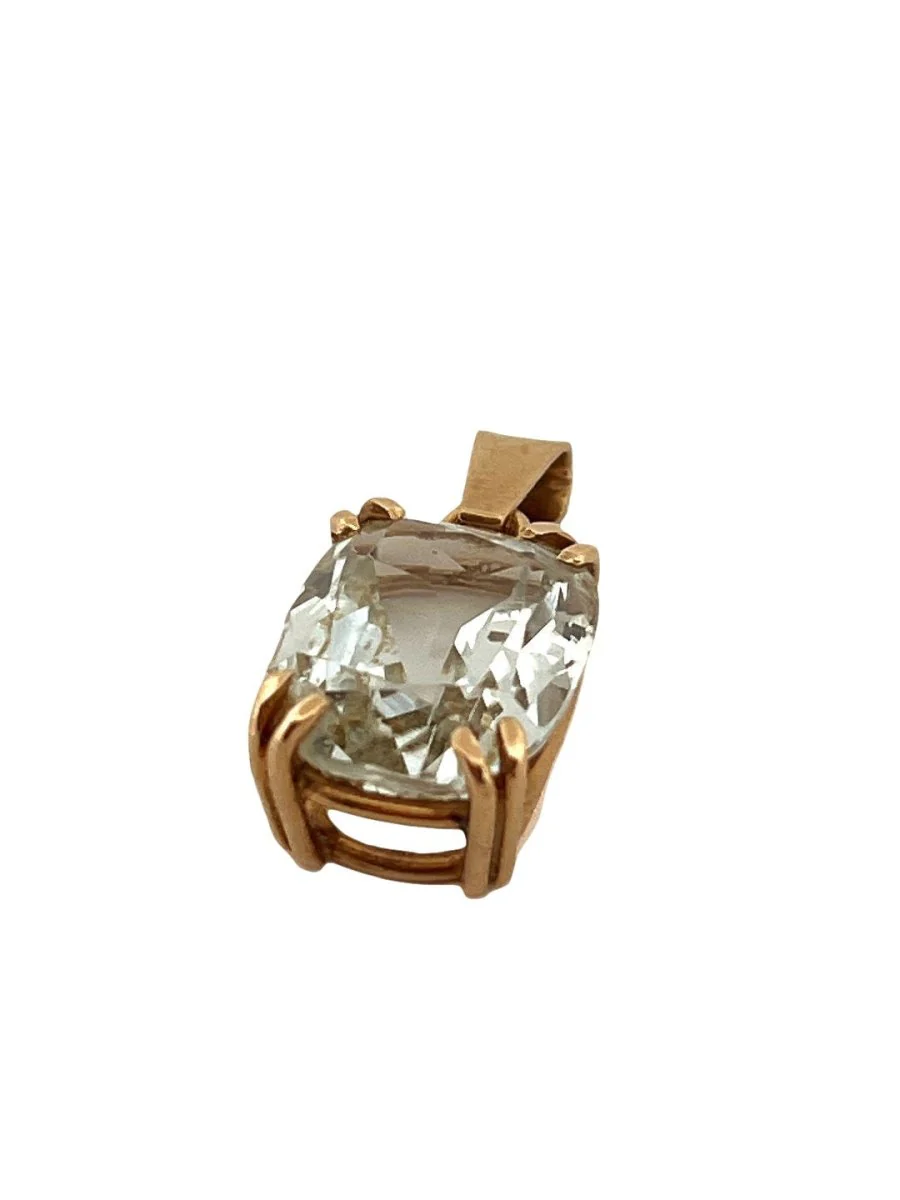 Pendentif en or jaune et aigue-marine - Image 2