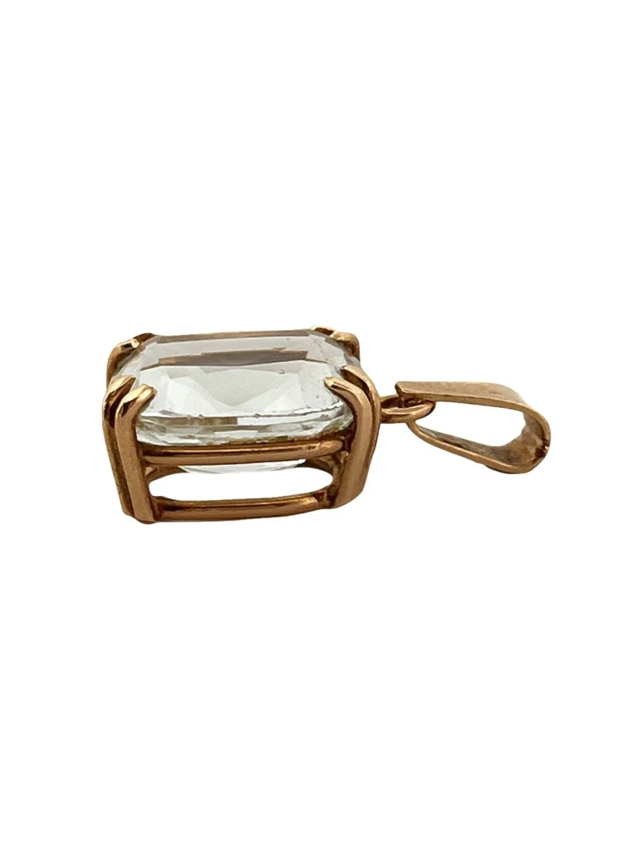 Pendentif en or jaune et aigue-marine - Image 3