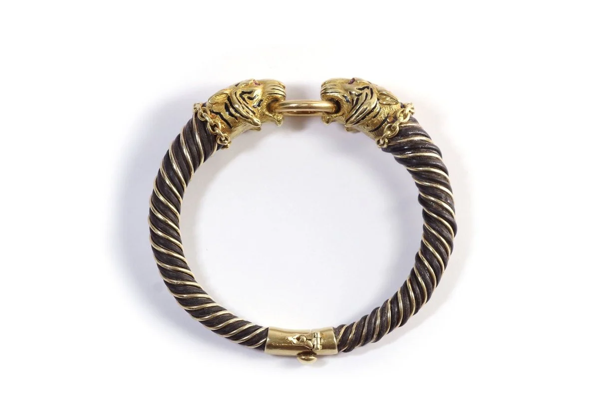 Bracelet Gay Freres tigres en or et argent