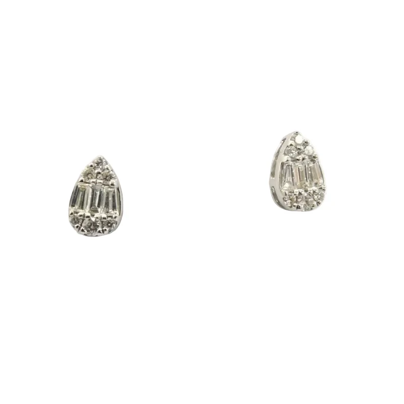 Boucles d'oreilles Puces en or blanc et diamants