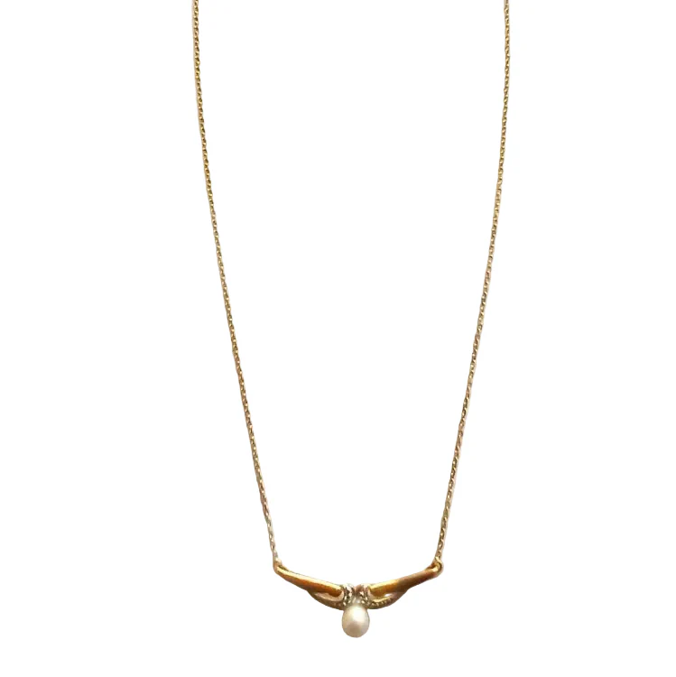 Collier Draperie en or jaune, or blanc et perle - Image 2
