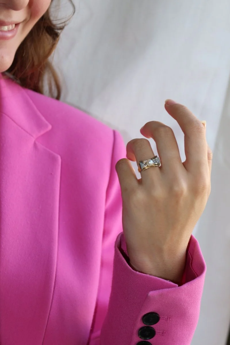 Bague Noeud Perle Et Roses - Image 10