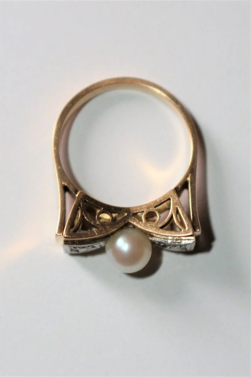 Bague Noeud Perle Et Roses - Image 2