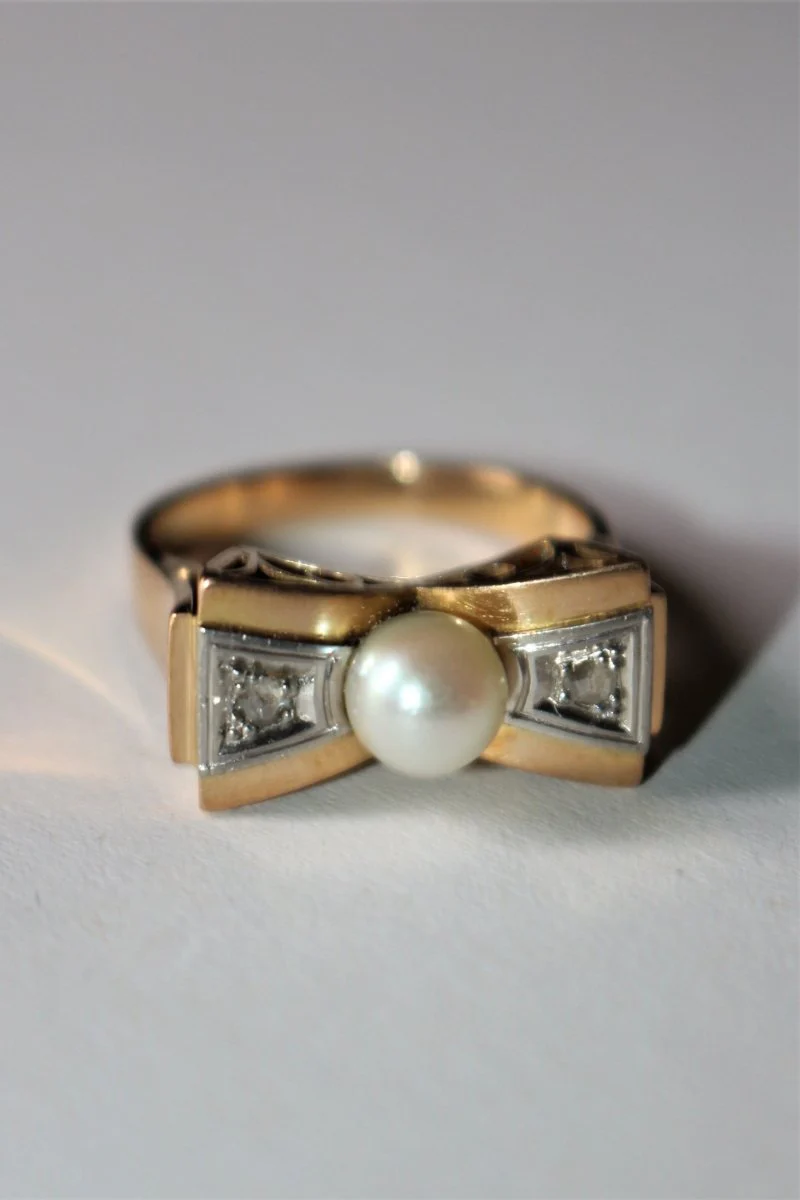 Bague Noeud Perle Et Roses - Image 4