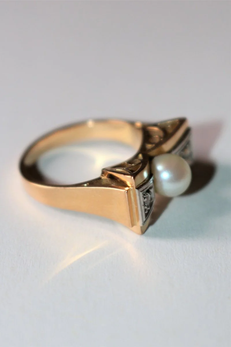 Bague Noeud Perle Et Roses - Image 5