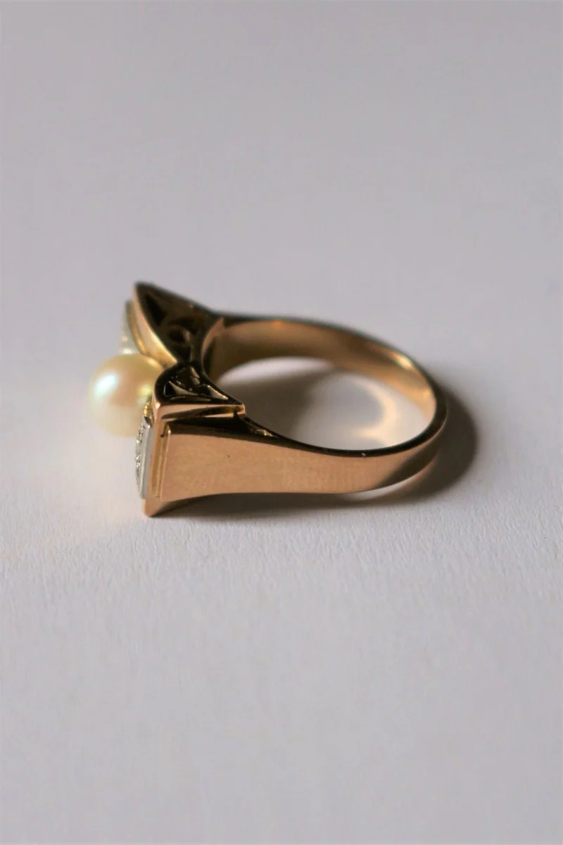 Bague Noeud Perle Et Roses - Image 6