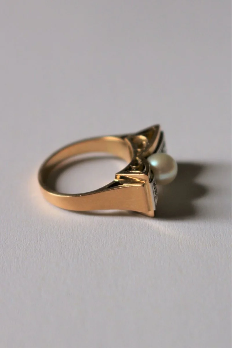 Bague Noeud Perle Et Roses - Image 8