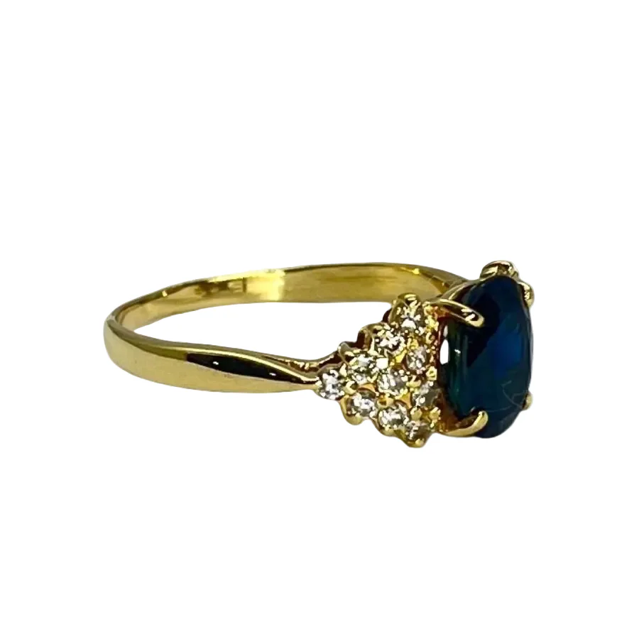 Bague en or jaune, saphir, et diamants - Image 5