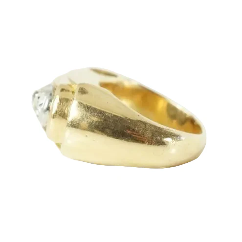 Bague Tank en or jaune, platine et diamants - Image 3
