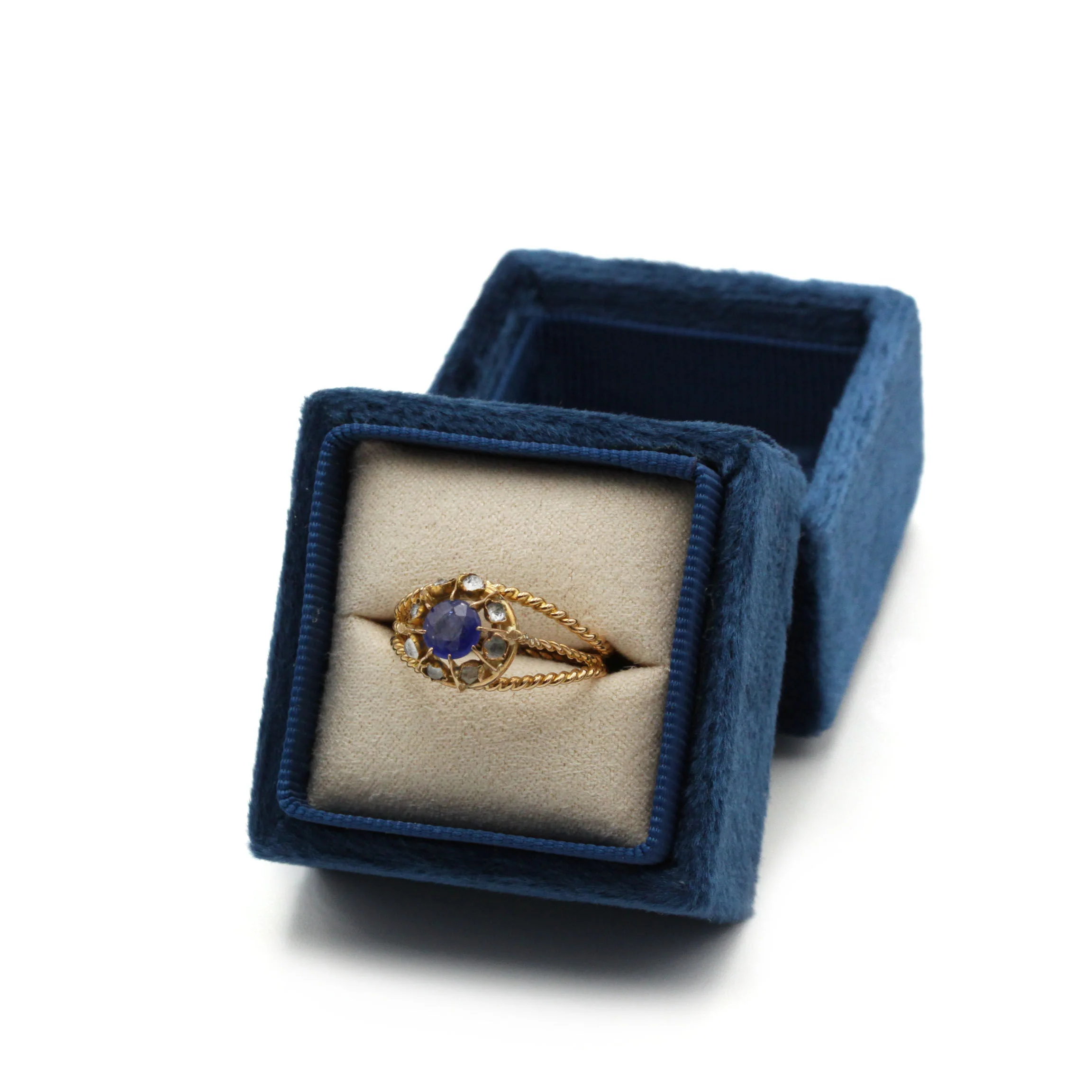 Bague - Or jaune, saphir et diamants - Image 7