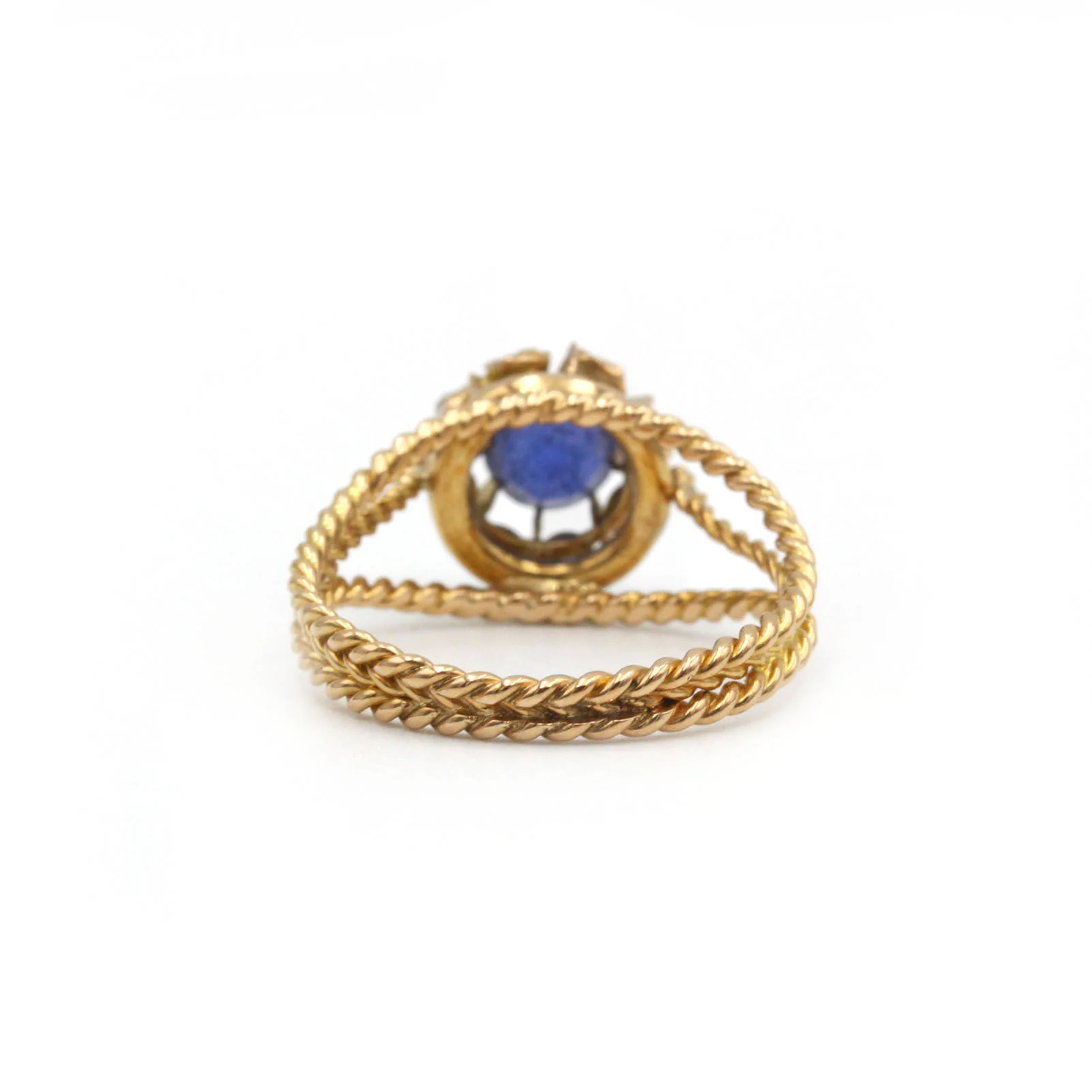 Bague - Or jaune, saphir et diamants - Image 9